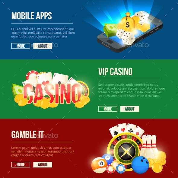 Colorful Icons Set of Different Casino