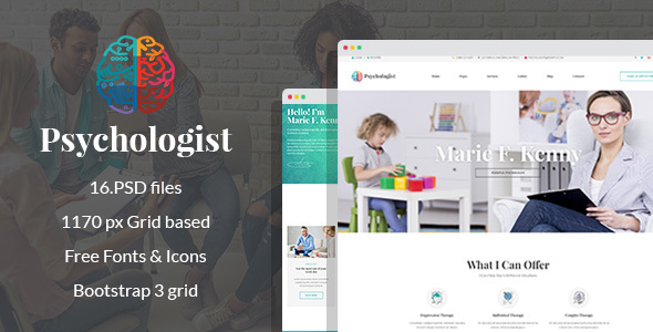 Psychologist - Therapy and Counseling PSD Template