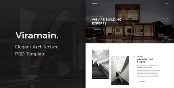 Viramain - Elegant & Minimal Architecture PSD Template