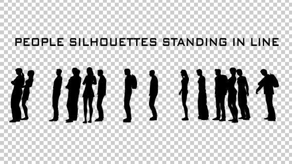 Creative People Silhouettes Standing in Line alt