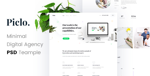 Piclo. - Minimal Digital Agency PSD Template