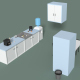 Low Poly Office Kitchen - 3DOcean Item for Sale