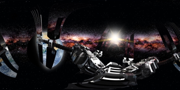 International Space Station Orbiting Earth in Virtual Reality alt