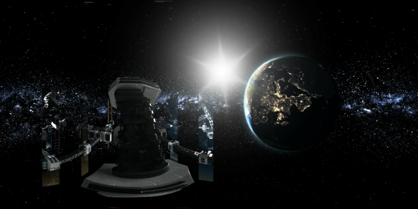 International Space Station Orbiting Earth in Virtual Reality alt