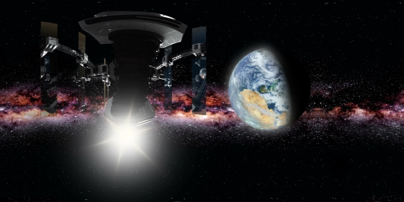 International Space Station Orbiting Earth in Virtual Reality alt