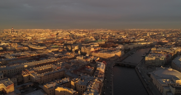 The Roofs of St. Petersburg Aerial 
