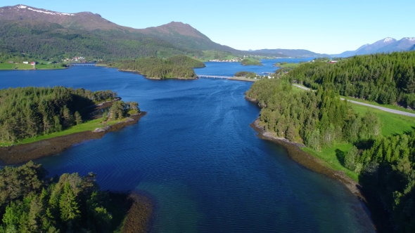 Aerial Footage Beautiful Nature Norway.