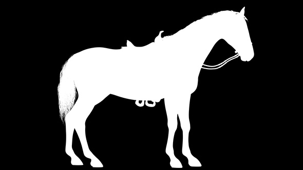 3D Horse Stand Silhouette