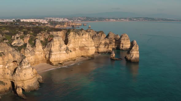 Aerial View of Ponta Da Piedade in Algarve in Portugal