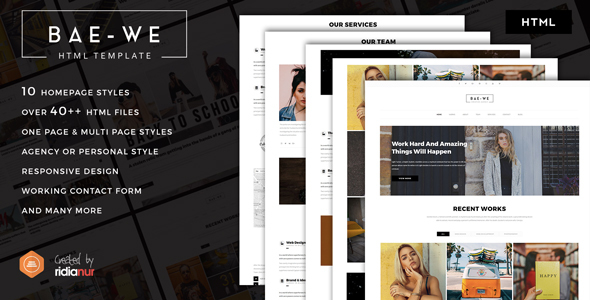 Baewe - Responsive One & Multi Page Portfolio HTML Template