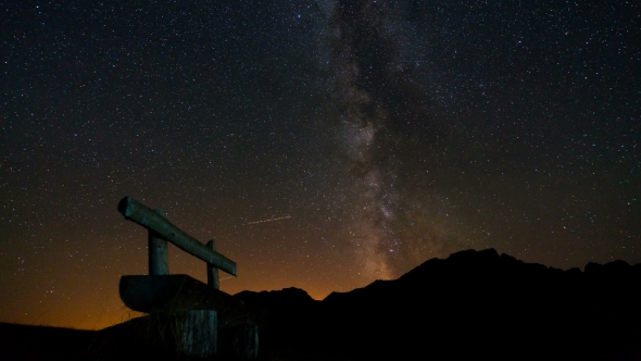 Bench on the Background of the Milky Way