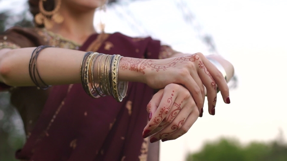 of the Hands Painted with Mehendi