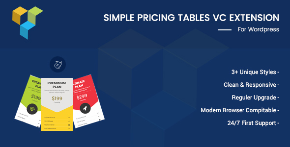 Simple Pricing Tables For Visual Composer