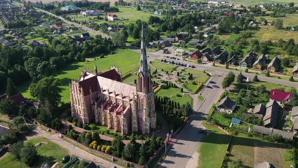 Old Retro Church of the Holy Trinity in Gerviaty, Grodno Region, Belarus