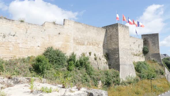 CAEN, FRANCE - AUGUST 2015 Famous  William the Conqueror castle fortification by the day