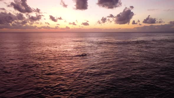 Aerial View on Amazing Sunrise Over Indian Ocean