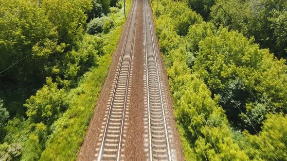 Aerial View Over Railway