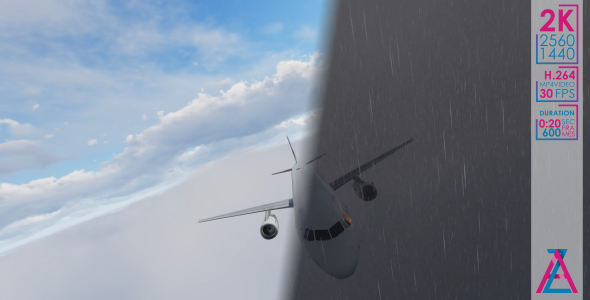 Aircraft Flight - Day And Storm