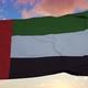 Flag of United Arab Emirates Waving in the Wind Against Deep Beautiful Sky at Sunset - VideoHive Item for Sale