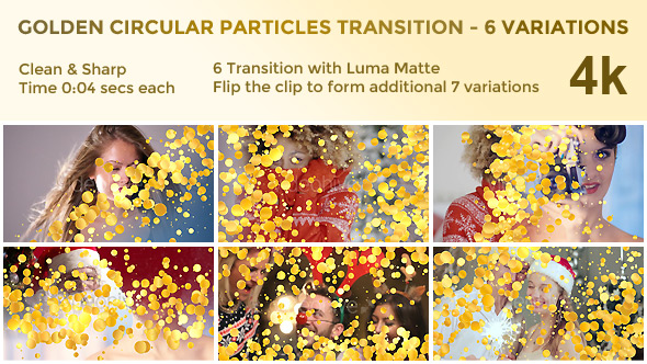 Golden Circular Particles Transition – 6 Variations alt