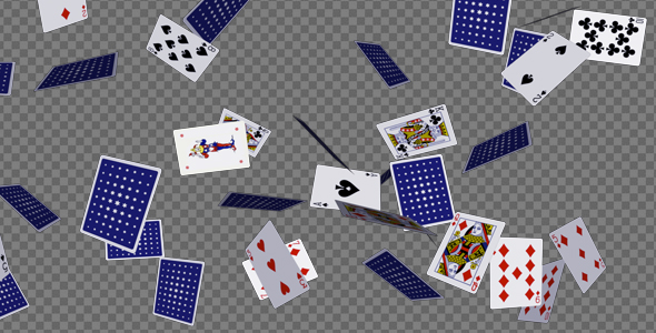 Poker Cards - Flying Around - Horizontal Loop alt