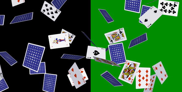 Poker Cards - Flying Around - Horizontal Loop - 4K alt