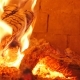 Burning Firewood in the Fireplace , Glowing Logs, Fire and Flames - VideoHive Item for Sale