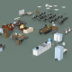 Low Poly Office Interior Set - 3DOcean Item for Sale