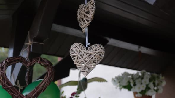 Wedding Home Decoration. Wicker Hearts.