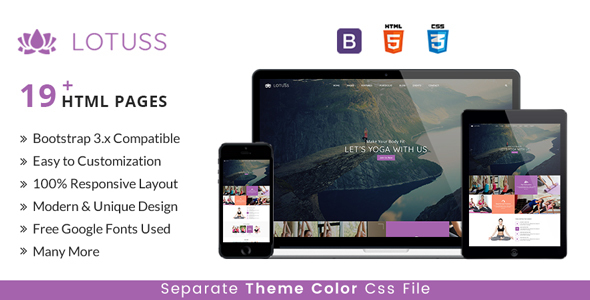 LOTUSS -  Multipurpose  HTML Template For Yoga, Gym & Fiteness