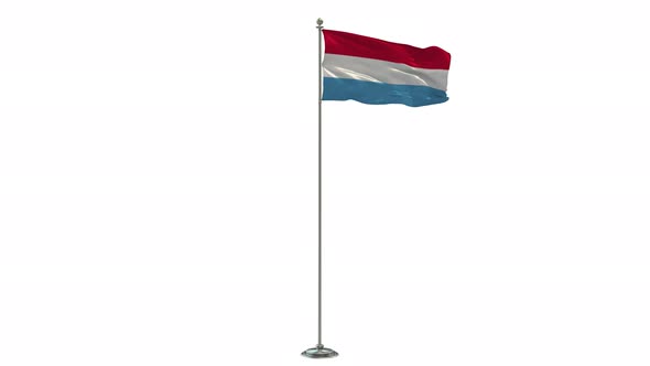 Luxembourg  Looping Of The Waving flag Pole With Alpha alt