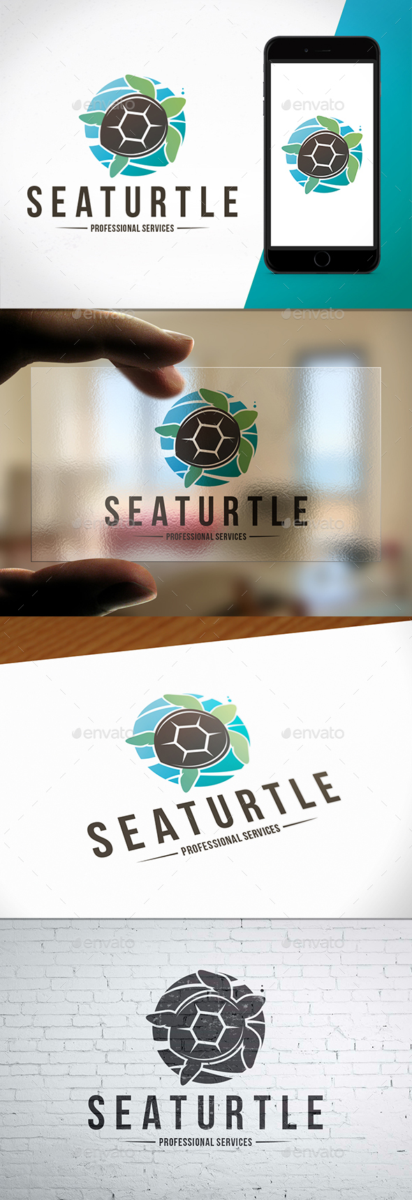 Sea Turtle Colorful Logo