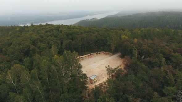 Aerial View on Playground in the Forest
