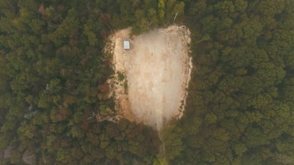 Aerial View on Playground in the Forest