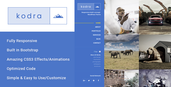 Kodra - Full Screen Portfolio HTML Template