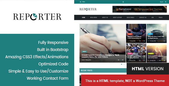 Max Reporter - HTML Magazine Template