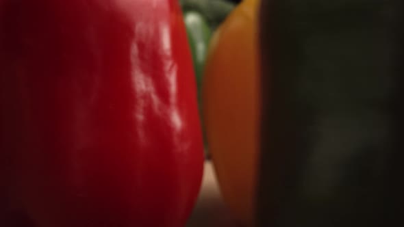 Zoom in macro video of disappearing peppers. Shot with RED helium camera in 8K