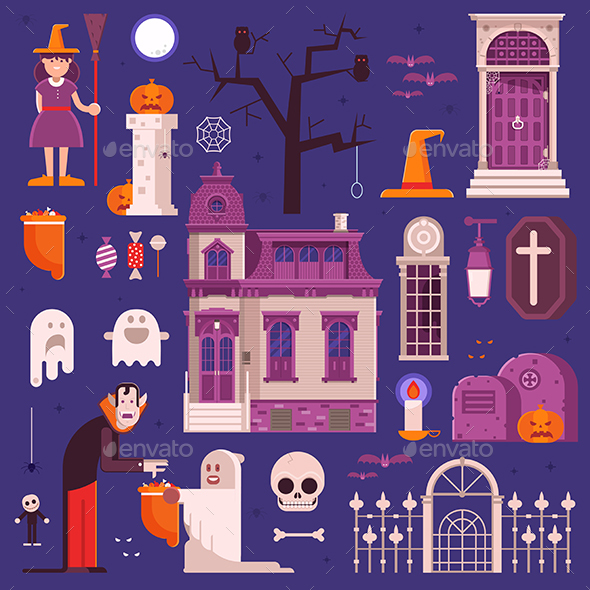 Halloween Elements and Icons Collection