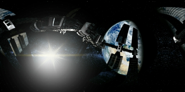 International Space Station Orbiting Earth in Virtual Reality alt