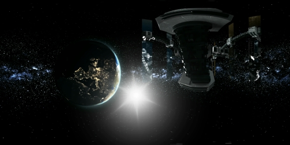 International Space Station Orbiting Earth in Virtual Reality alt