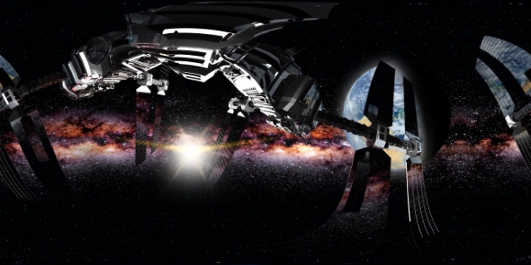 International Space Station Orbiting Earth in Virtual Reality alt
