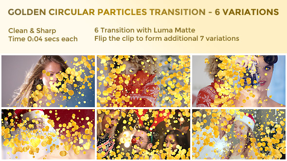 Golden Circular Particles Transition – 6 Variations 2k alt
