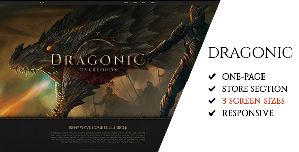 Dragonic: The Ultimate One-Page Premium Gaming PSD Template