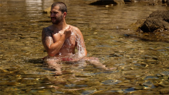 Man Cools in the Sea