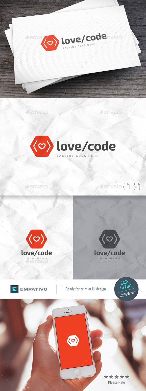 Love Code Logo Template