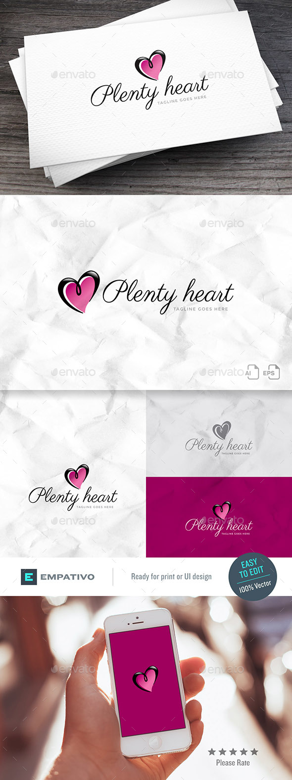 Plenty Heart Logo Template