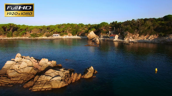 Mediterranean Coast Seaside Aerial Drone Costa Brava