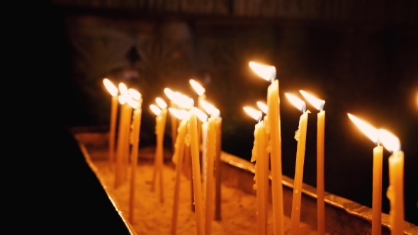 Burning Candles in Holy Sepulcher Church