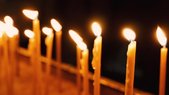 Burning Candles in Holy Sepulcher Church