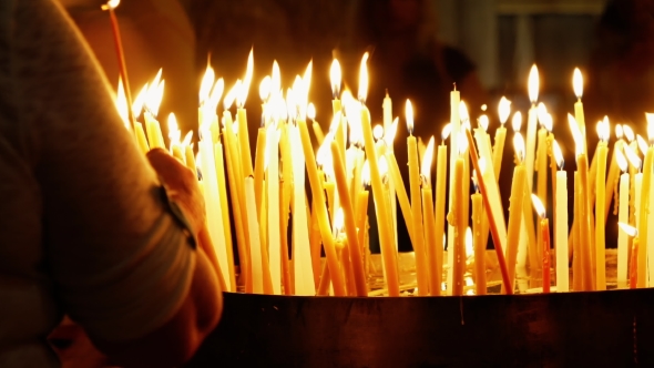 Burning Candles in Holy Sepulcher Church